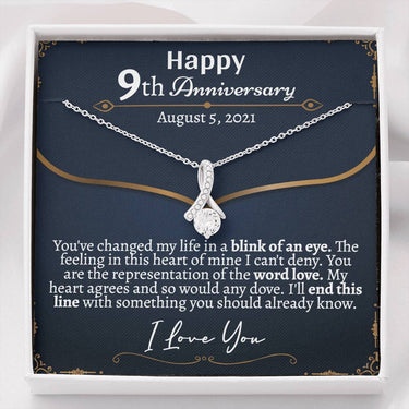Personalized 9th Anniversary Alluring Beauty Necklace - Love You This Much